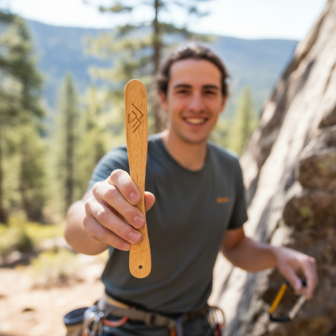 Cepillo de Escalada Eskotin – Cerdas Naturales & Mango de Madera Ergonómico