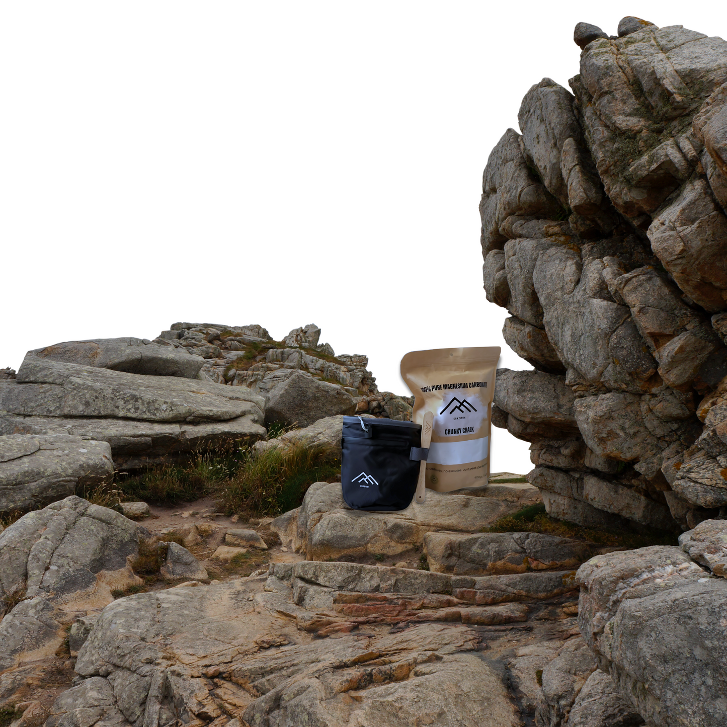Pack Escalada – Magnesio 400 g + Bolsa + Cepillo | Kit Completo para Escaladores de Roca