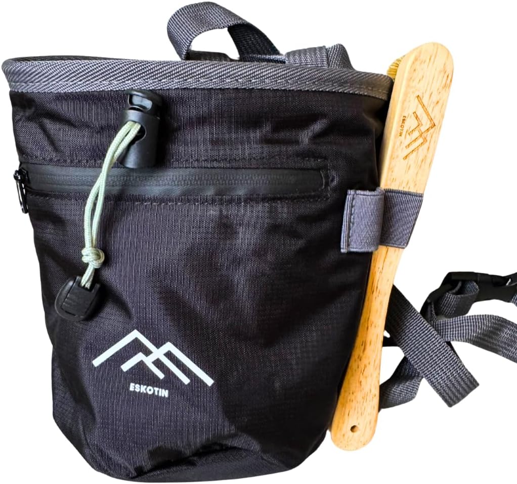 Magnesium Chunky 400g Complete Climbing Kit + Chalk Bag + Brush – Climbing, Boulder, Weightlifting and Calisthenics – Climbing Pack