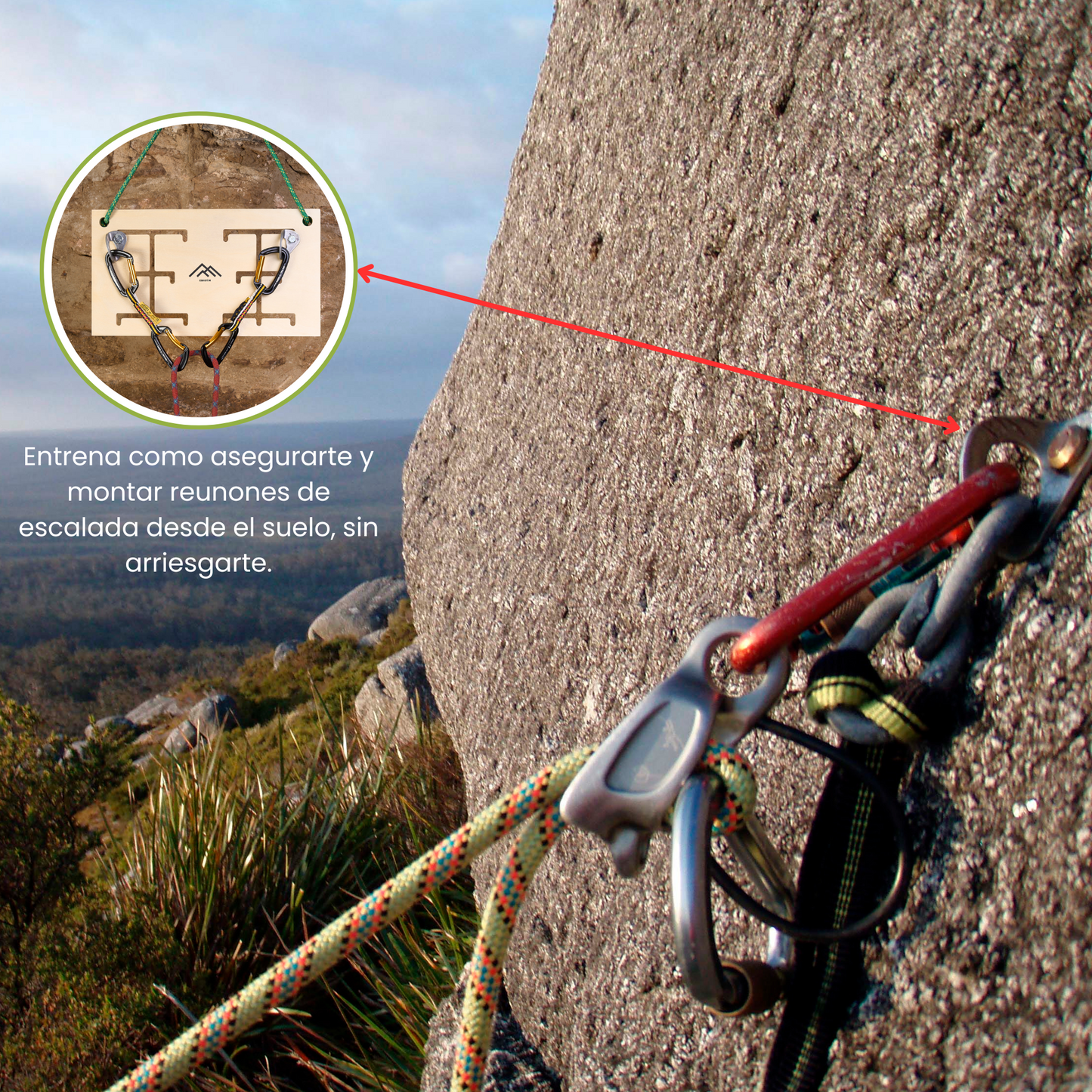 Eskotin Board: Tablero de entrenamiento de nudos y reuniones de Escalada deportiva