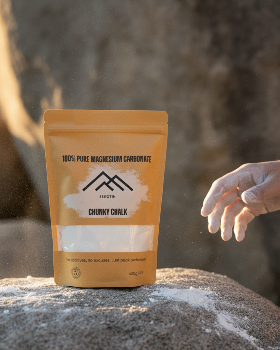 Magnesio Chunky Chalk Eskotin – 400 g | Máximo Agarre para Escalada en Roca, Boulder y Rocódromo